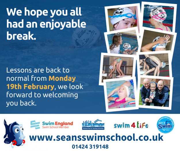 Lessons return on Monday 19th February